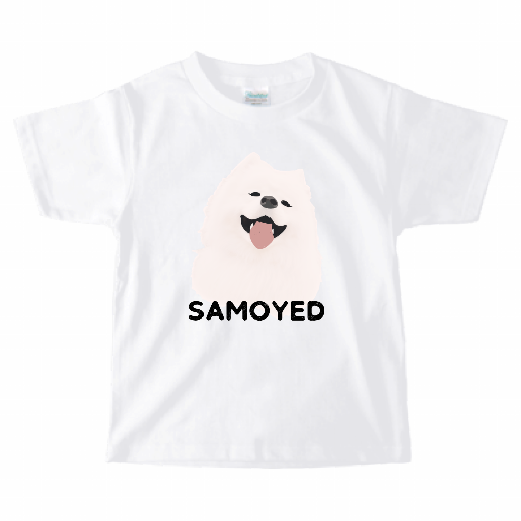 【キッズ】ほほえみのサモエド 半袖Tシャツ