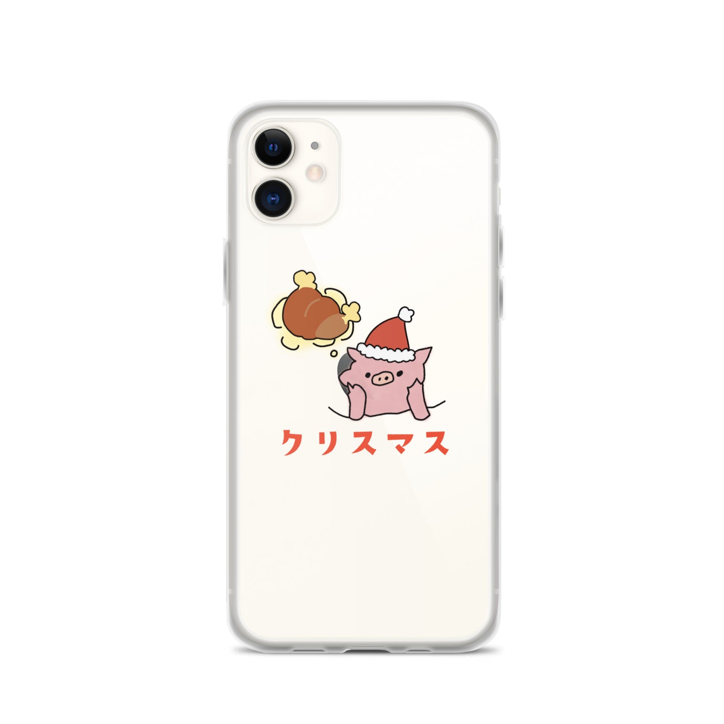 とんかつブタのクリスマス iPhoneケース