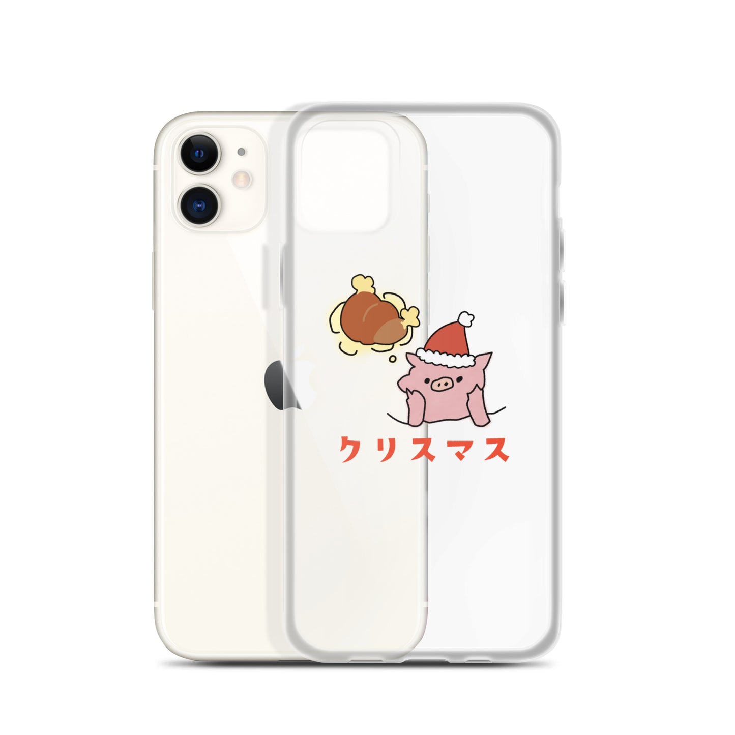とんかつブタのクリスマス iPhoneケース