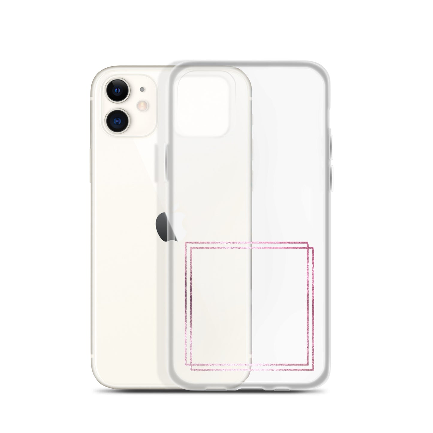 箔押し風フレーム(pink)iPhoneケース