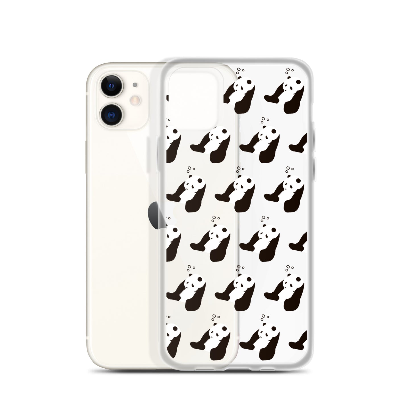 パンダ 眠たい iPhoneケース(斜め)