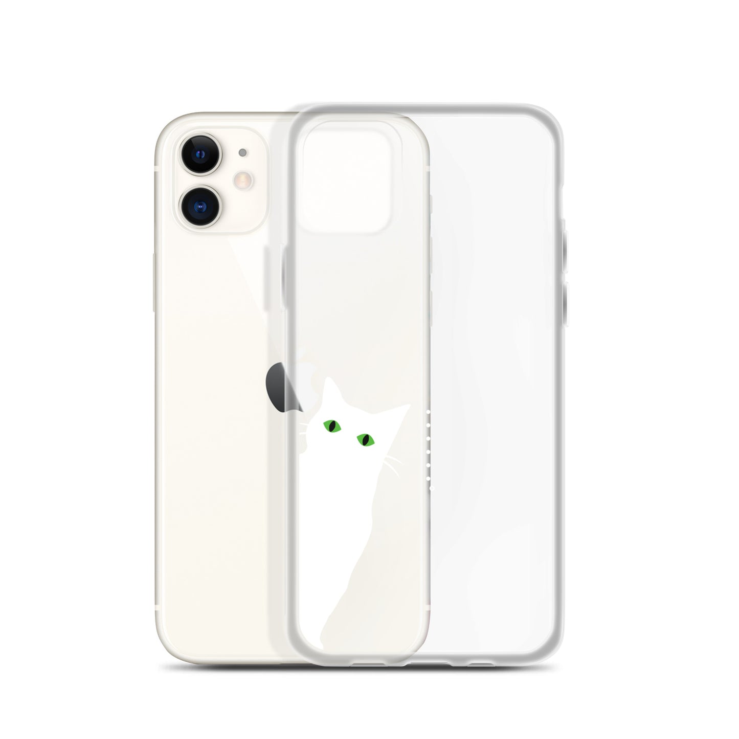 覗き見キャットiPhoneケース(白猫)