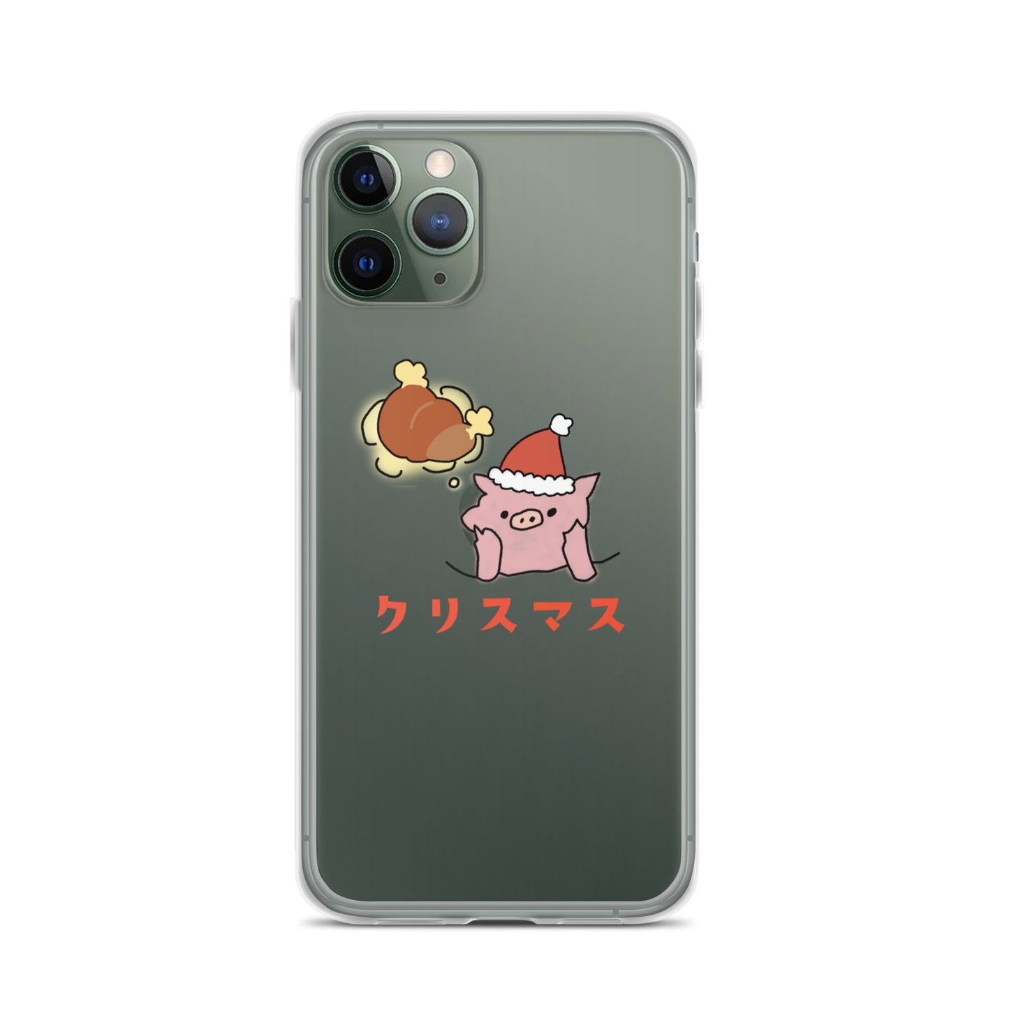 とんかつブタのクリスマス iPhoneケース