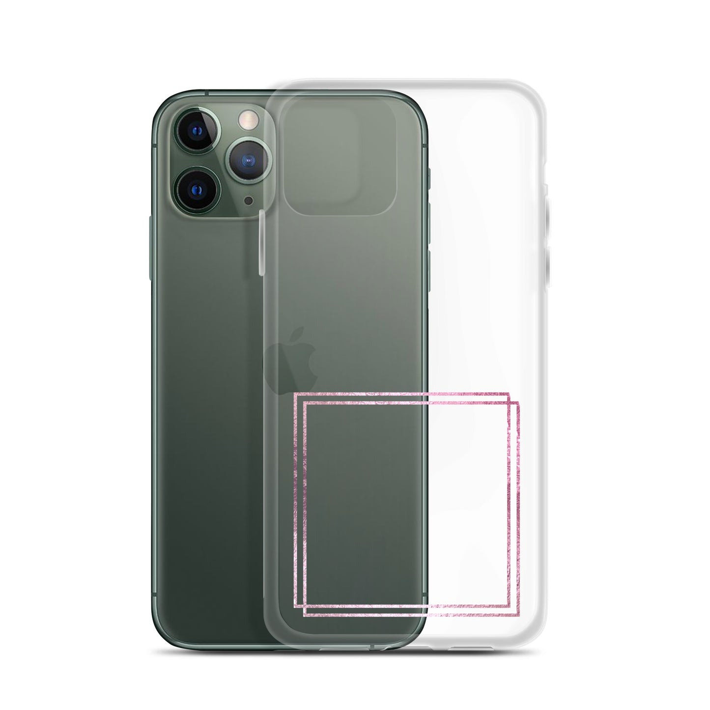 箔押し風フレーム(pink)iPhoneケース
