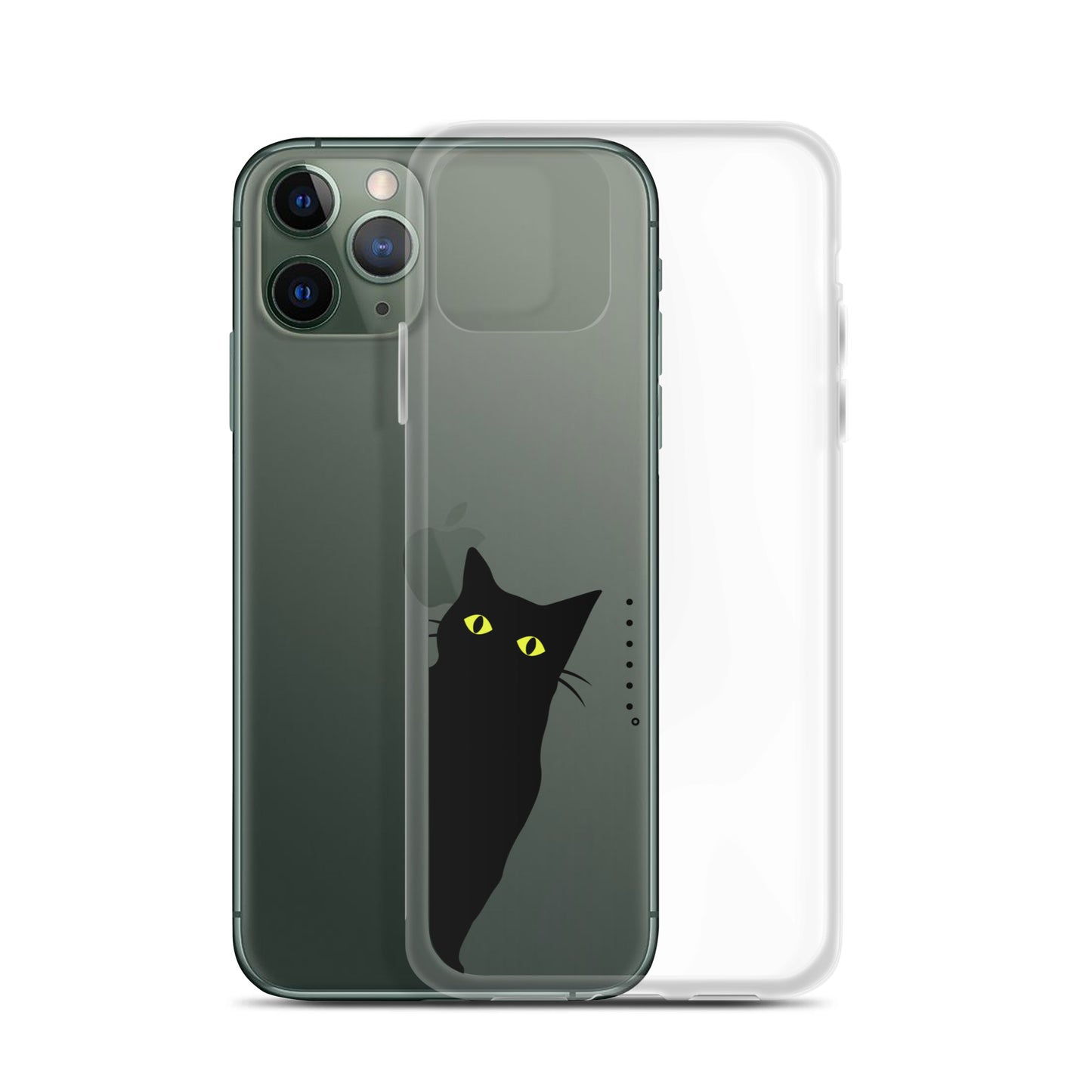 覗き見キャットiPhoneケース(黒猫)