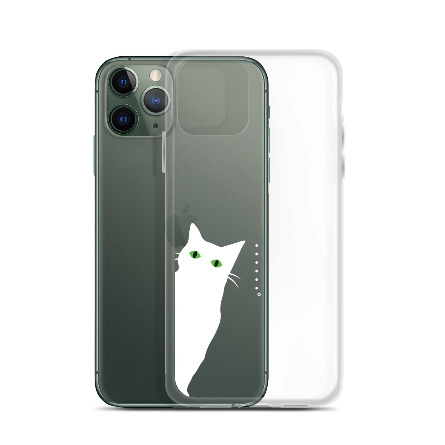 覗き見キャットiPhoneケース(白猫)