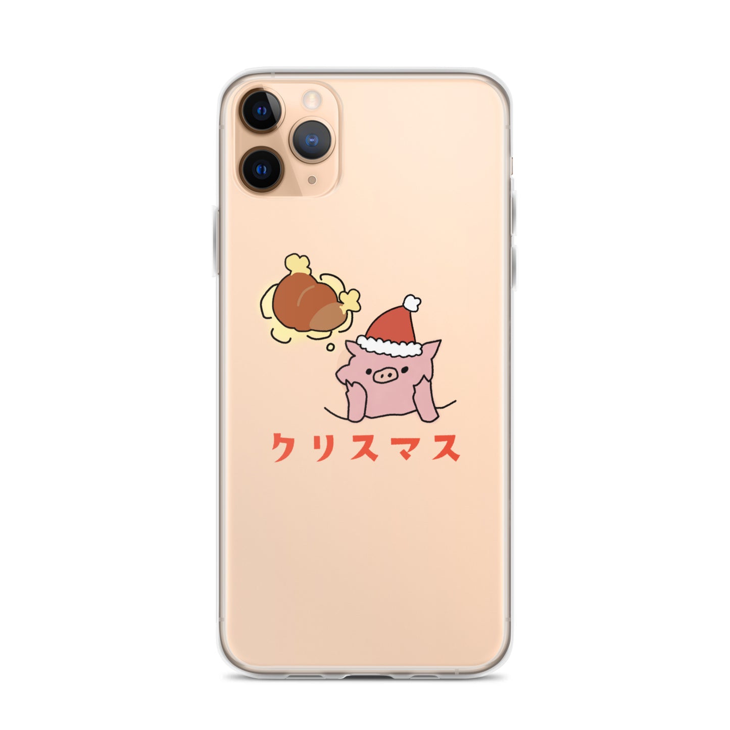 とんかつブタのクリスマス iPhoneケース