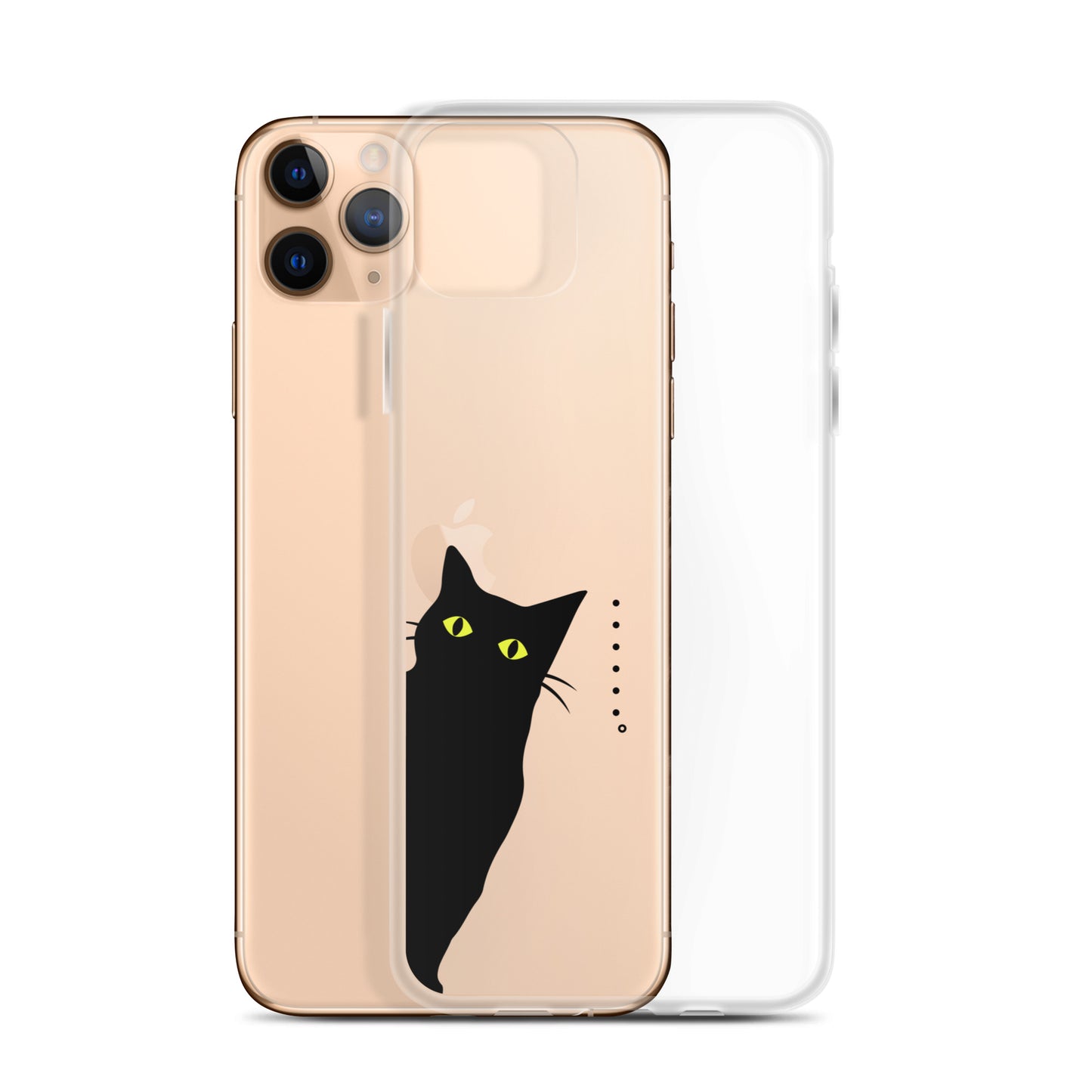 覗き見キャットiPhoneケース(黒猫)