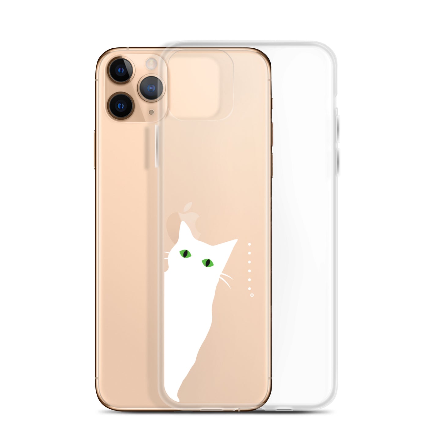 覗き見キャットiPhoneケース(白猫)