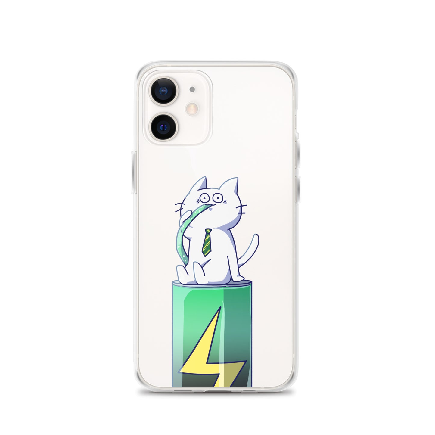 激務猫 エナドリ直飲み iPhoneケース