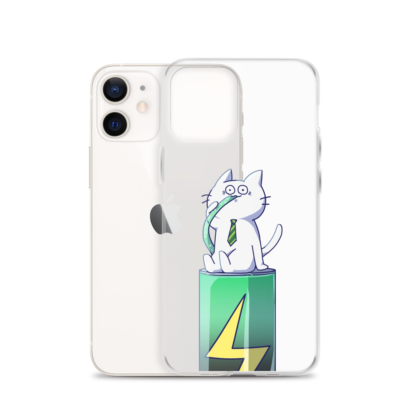 激務猫 エナドリ直飲み iPhoneケース