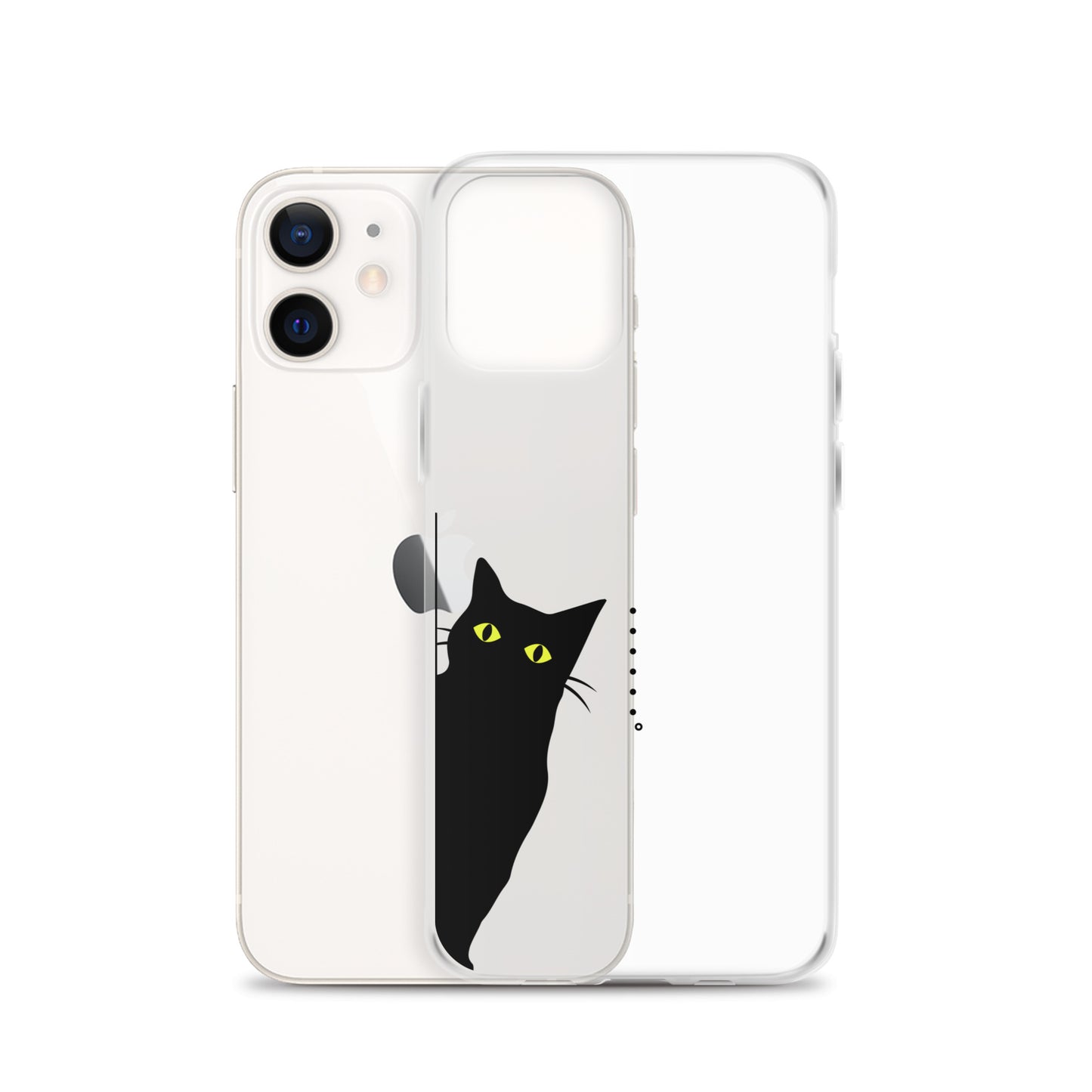覗き見キャットiPhoneケース(黒猫)