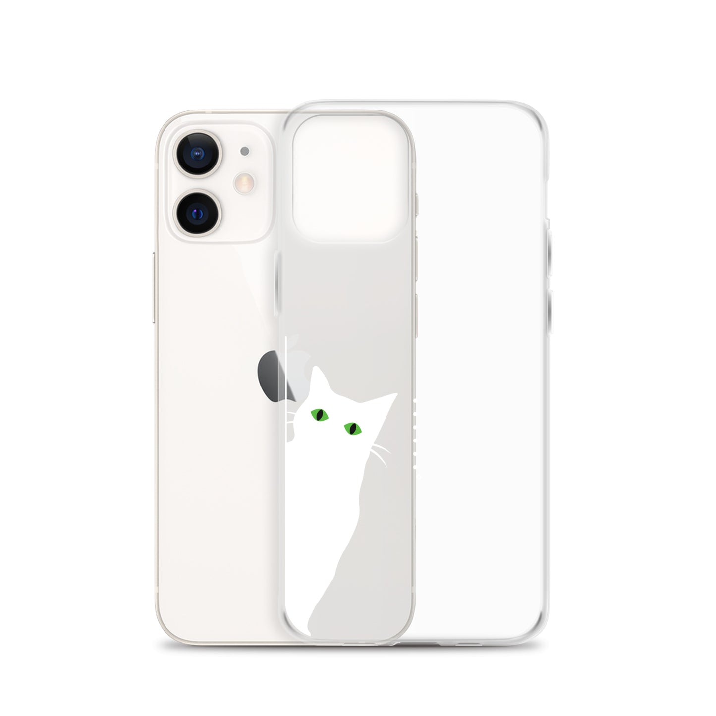 覗き見キャットiPhoneケース(白猫)