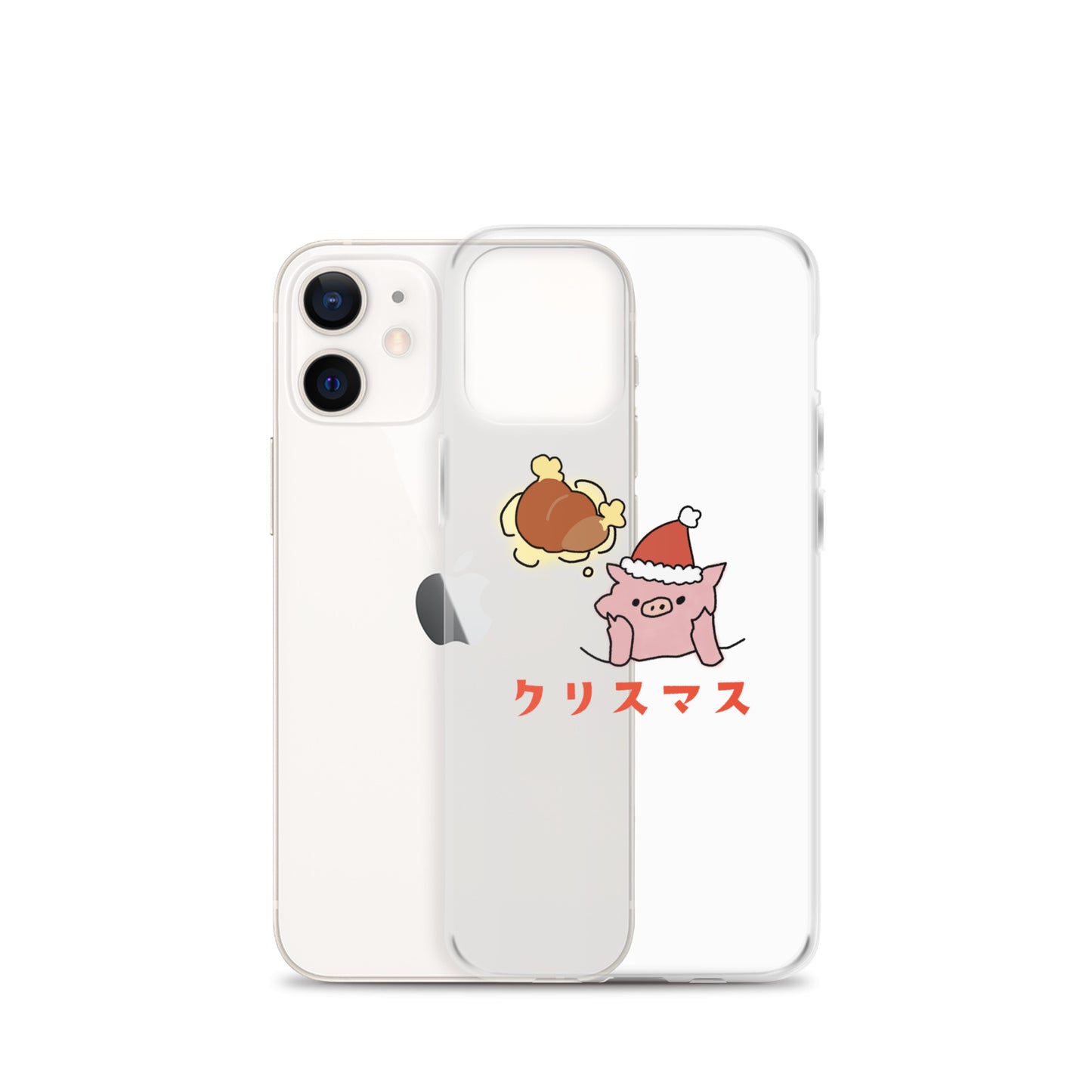 とんかつブタのクリスマス iPhoneケース