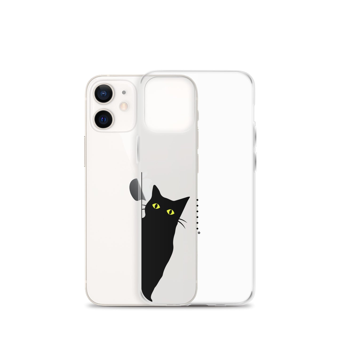 覗き見キャットiPhoneケース(黒猫)