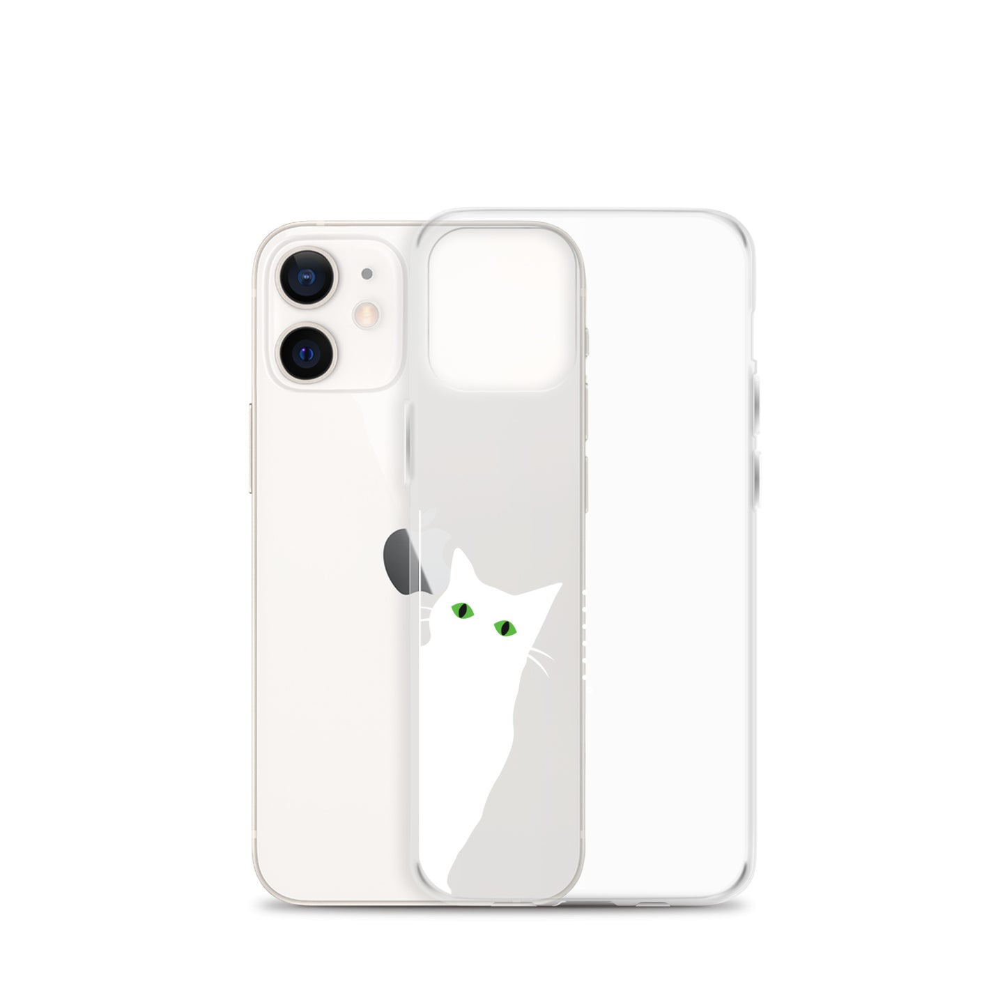 覗き見キャットiPhoneケース(白猫)