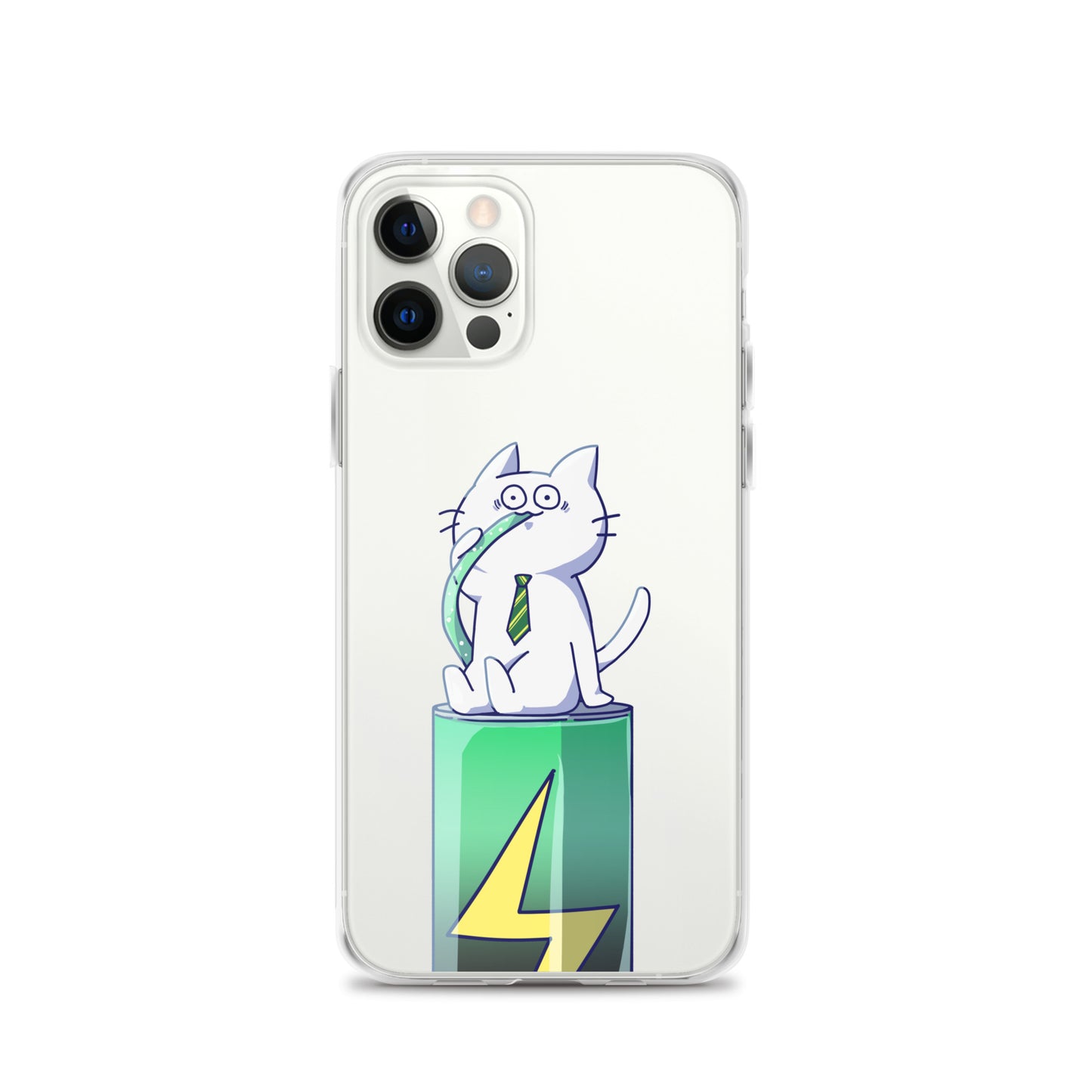 激務猫 エナドリ直飲み iPhoneケース