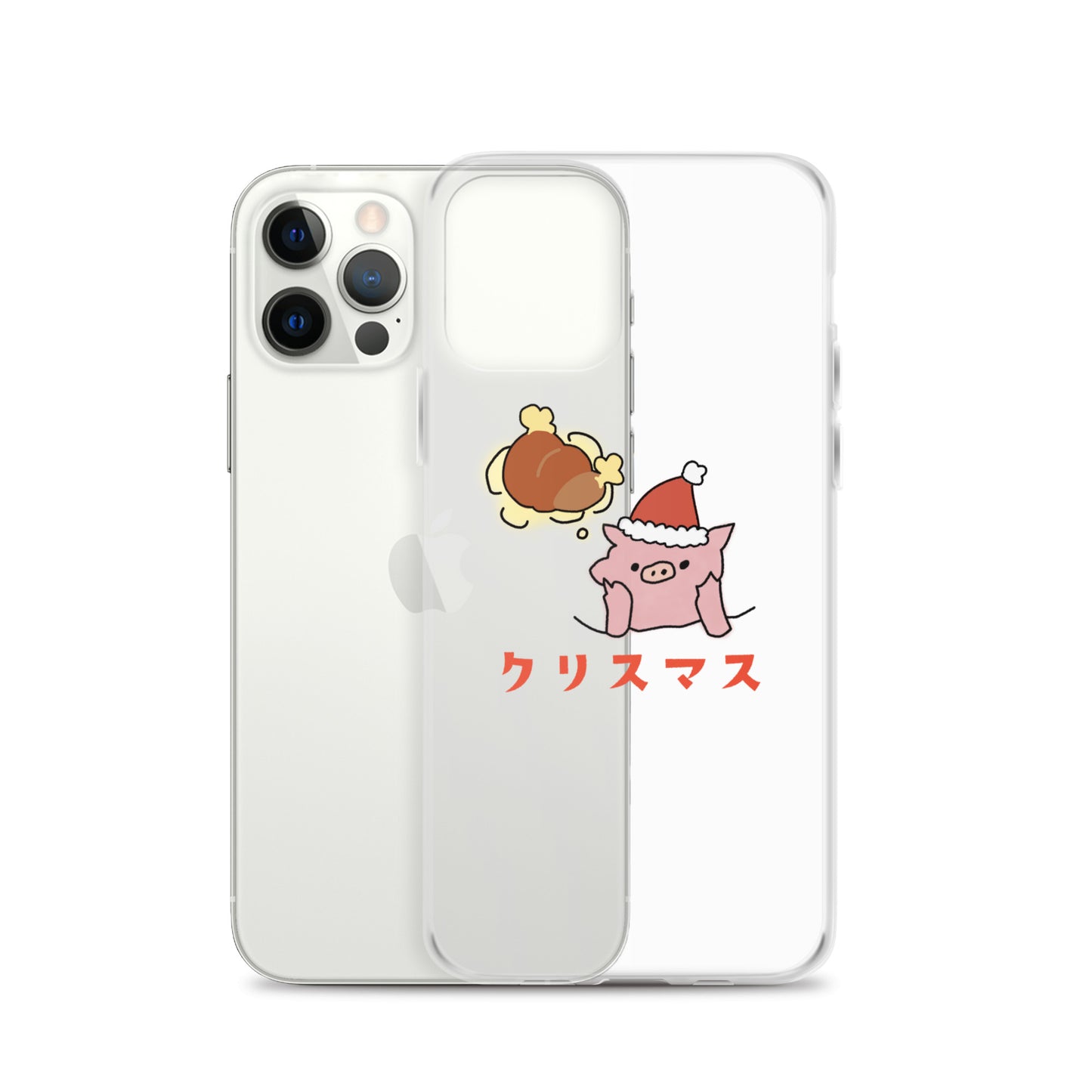 とんかつブタのクリスマス iPhoneケース