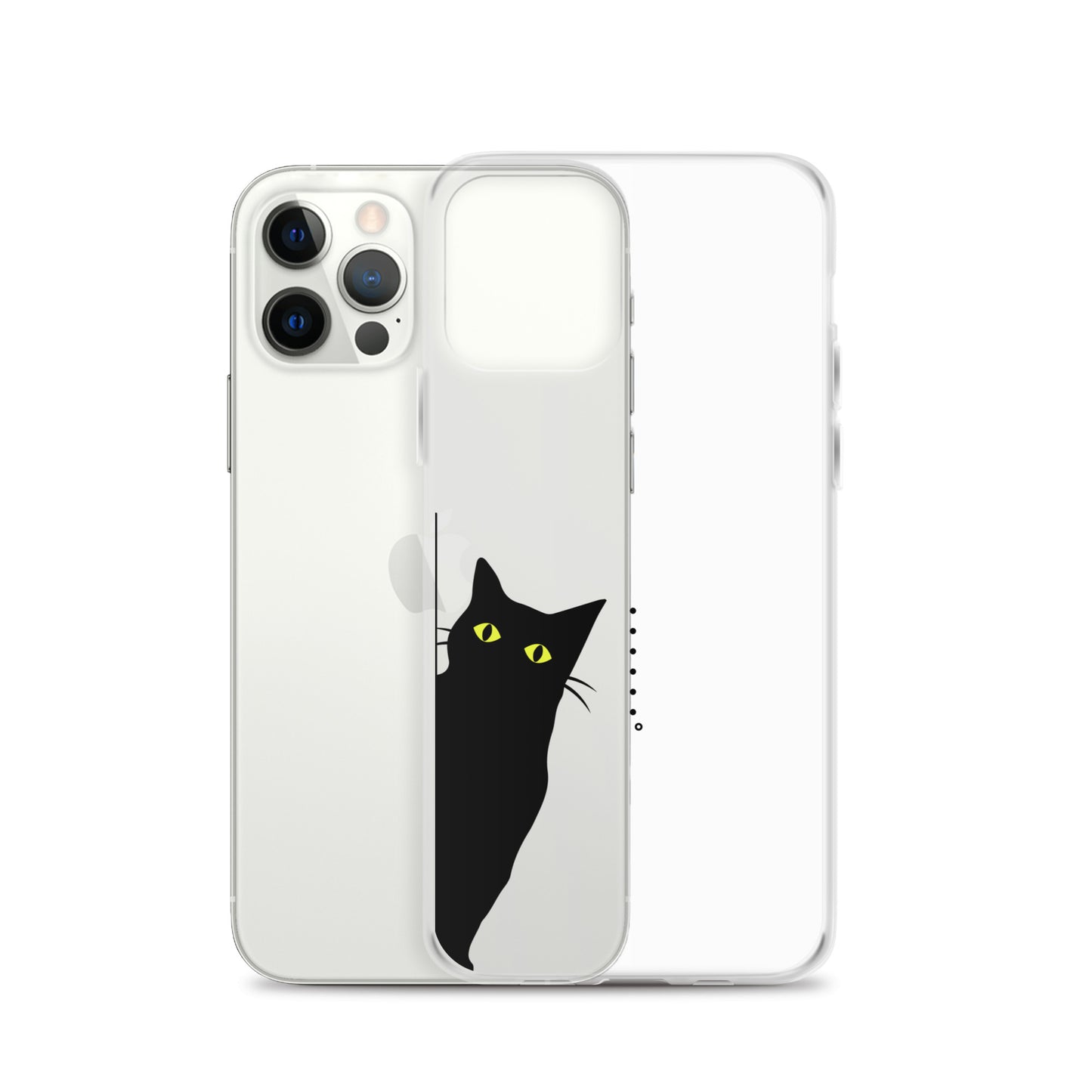 覗き見キャットiPhoneケース(黒猫)