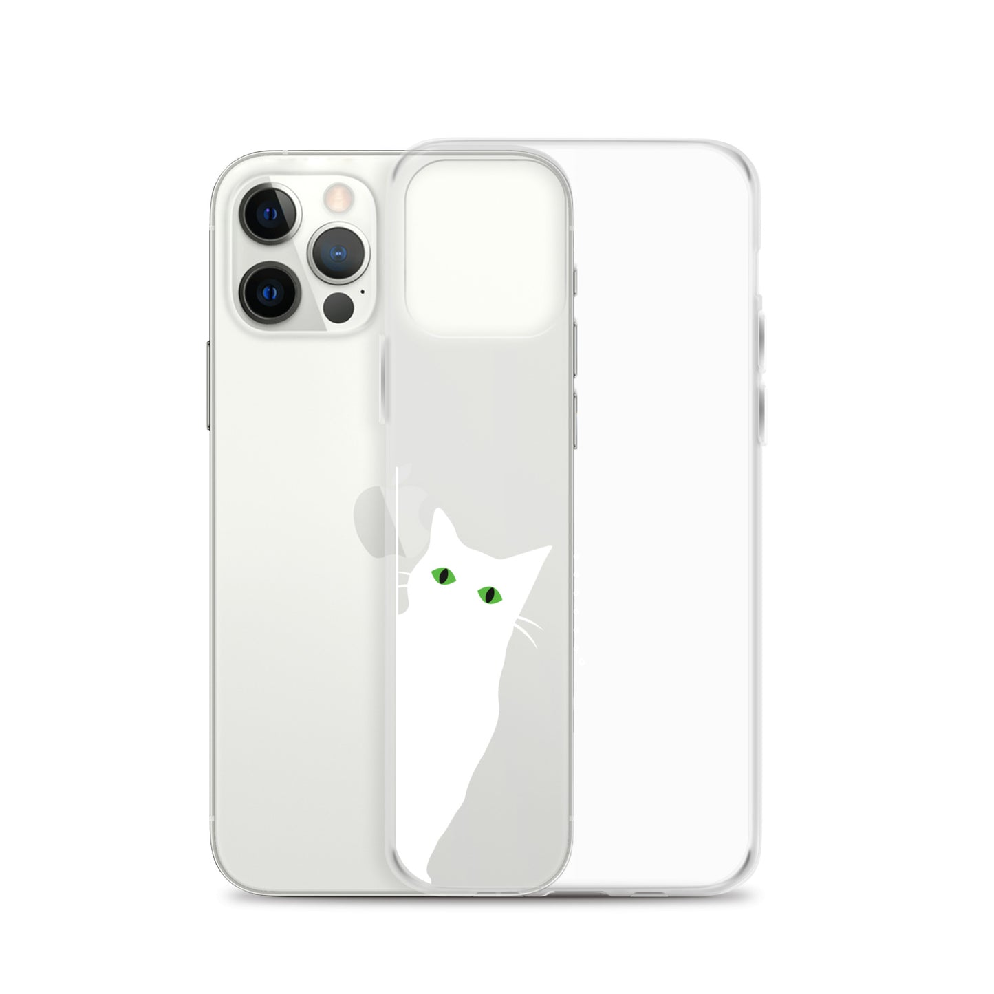 覗き見キャットiPhoneケース(白猫)