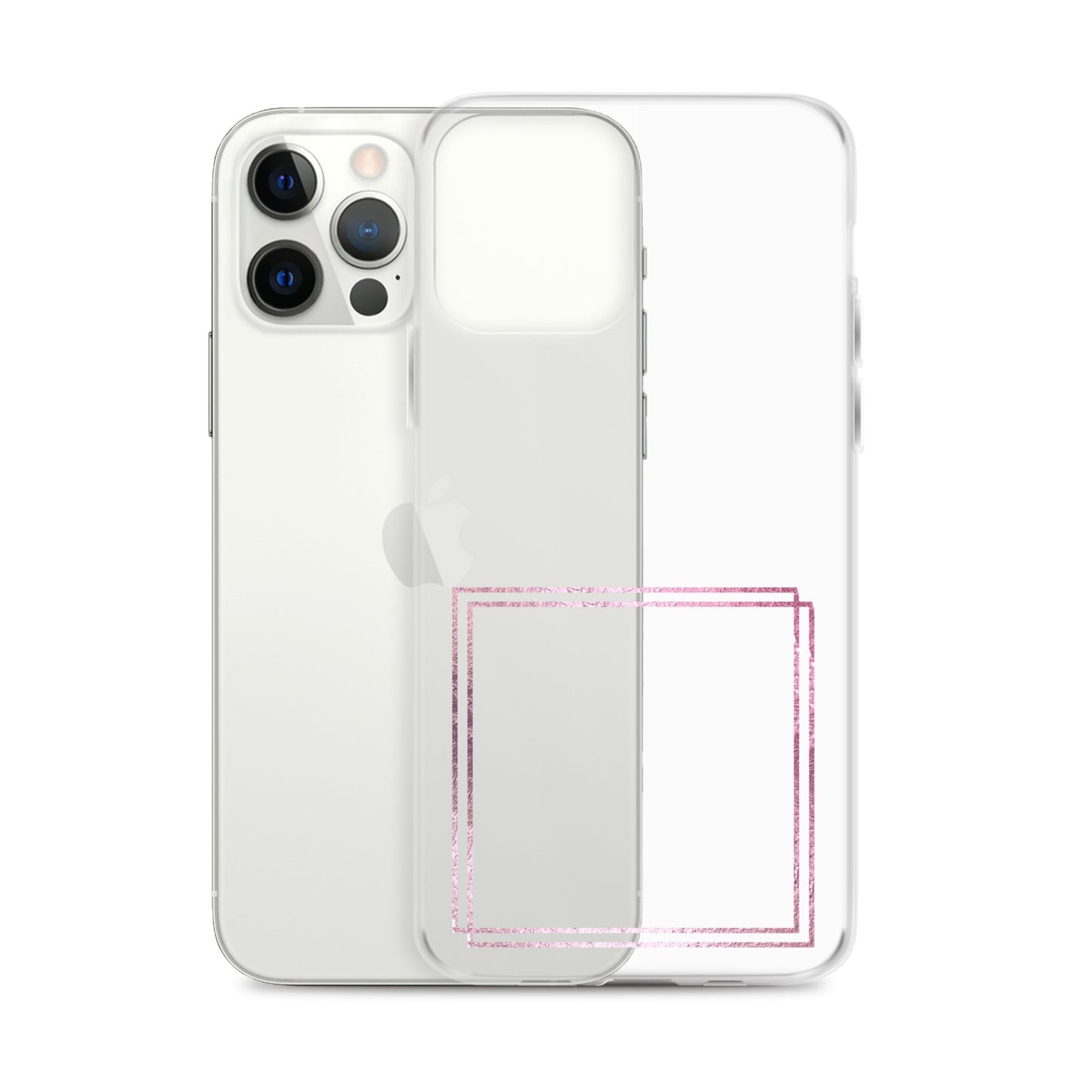 箔押し風フレーム(pink)iPhoneケース