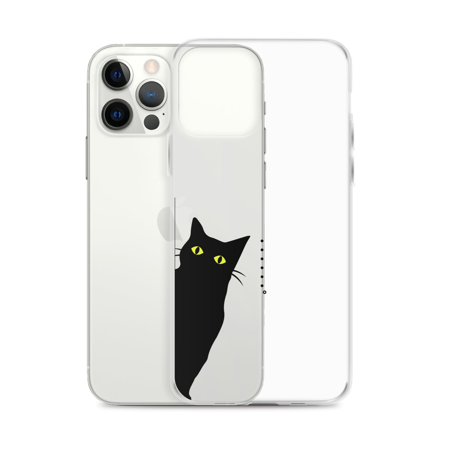 覗き見キャットiPhoneケース(黒猫)