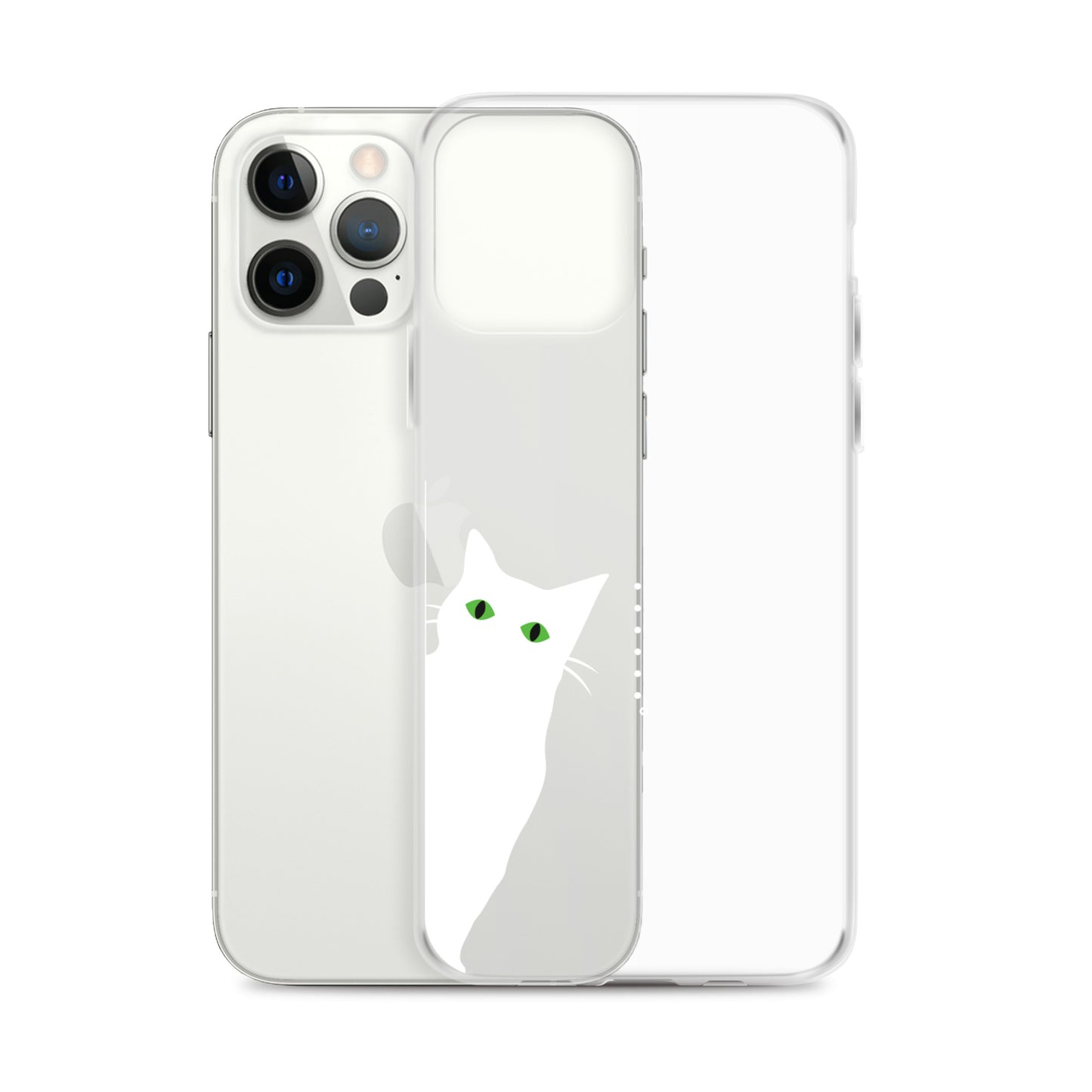 覗き見キャットiPhoneケース(白猫)