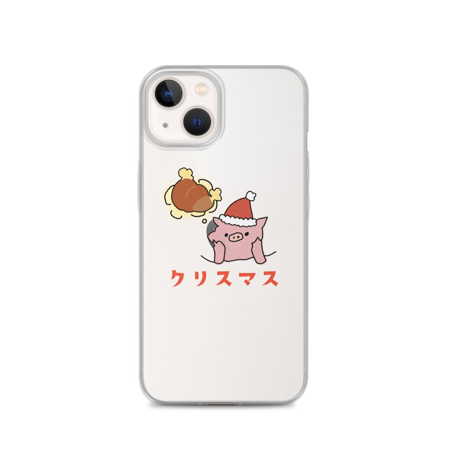とんかつブタのクリスマス iPhoneケース