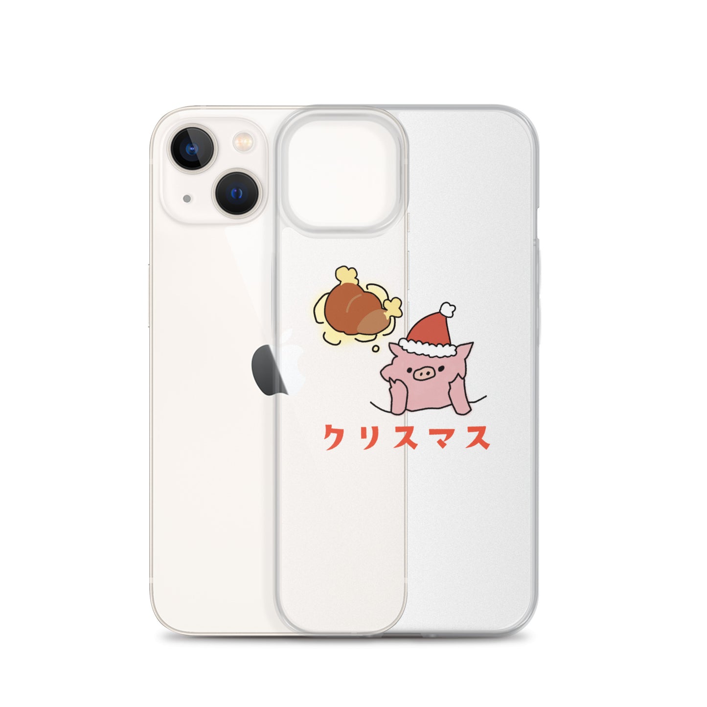 とんかつブタのクリスマス iPhoneケース