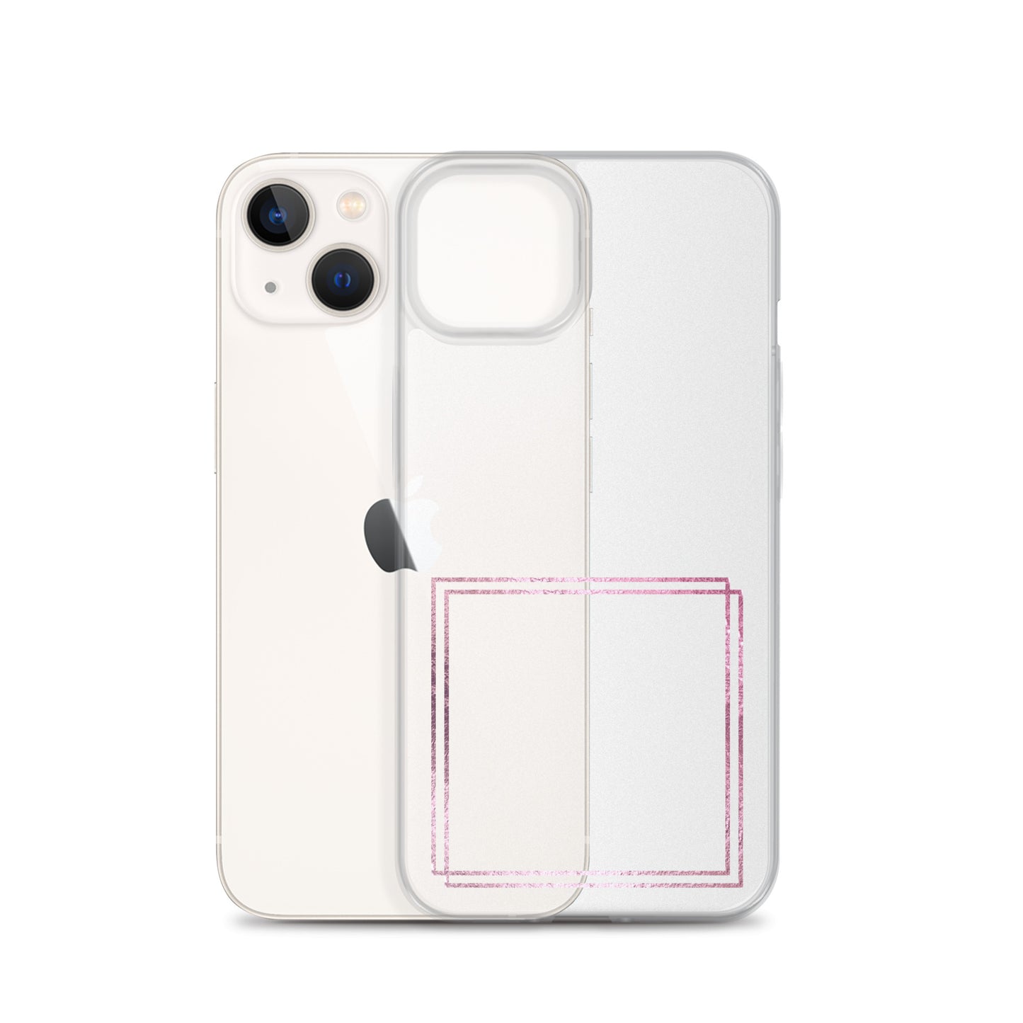 箔押し風フレーム(pink)iPhoneケース