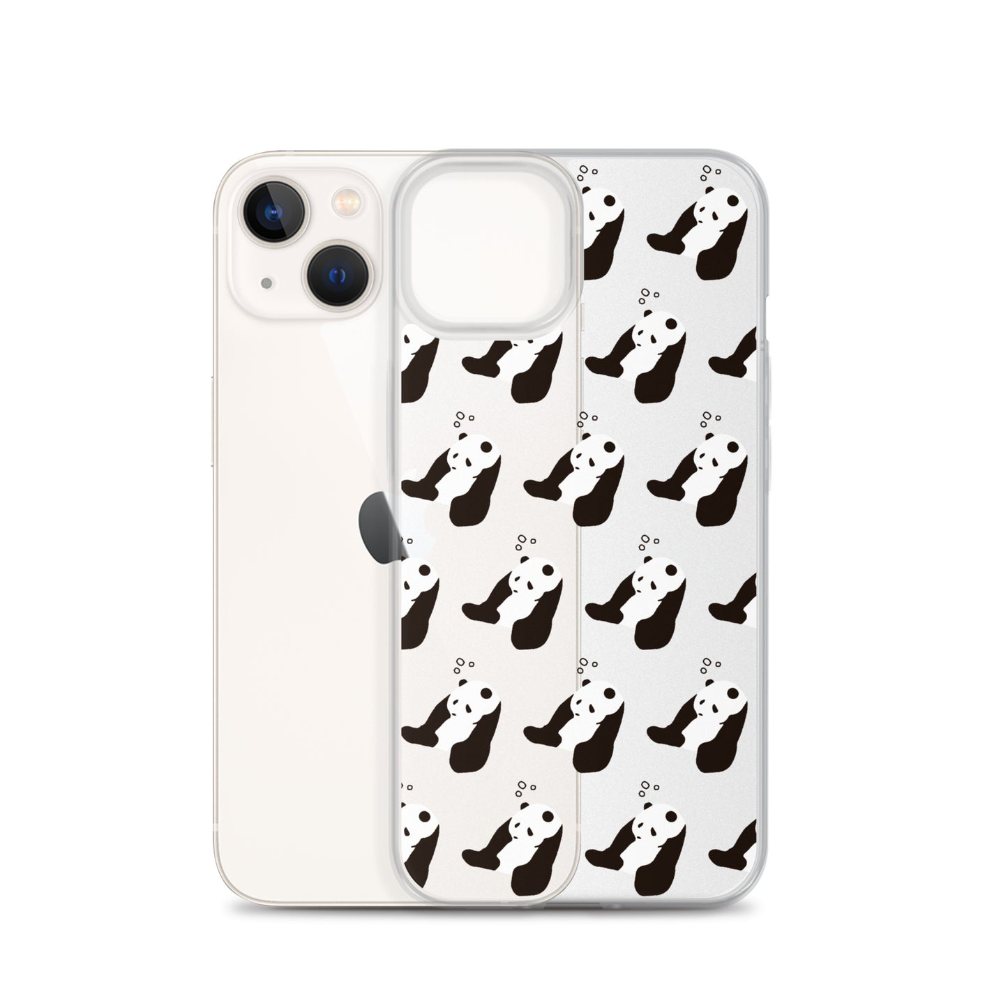 パンダ 眠たい iPhoneケース(斜め)