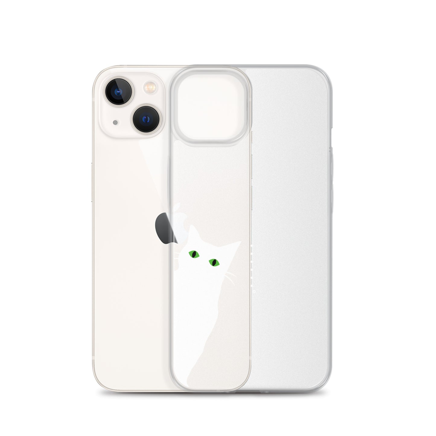 覗き見キャットiPhoneケース(白猫)