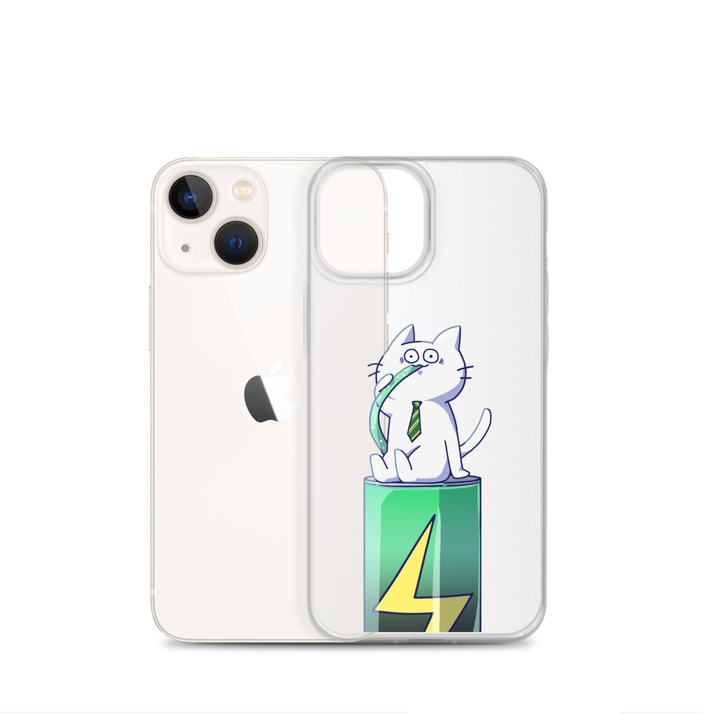 激務猫 エナドリ直飲み iPhoneケース