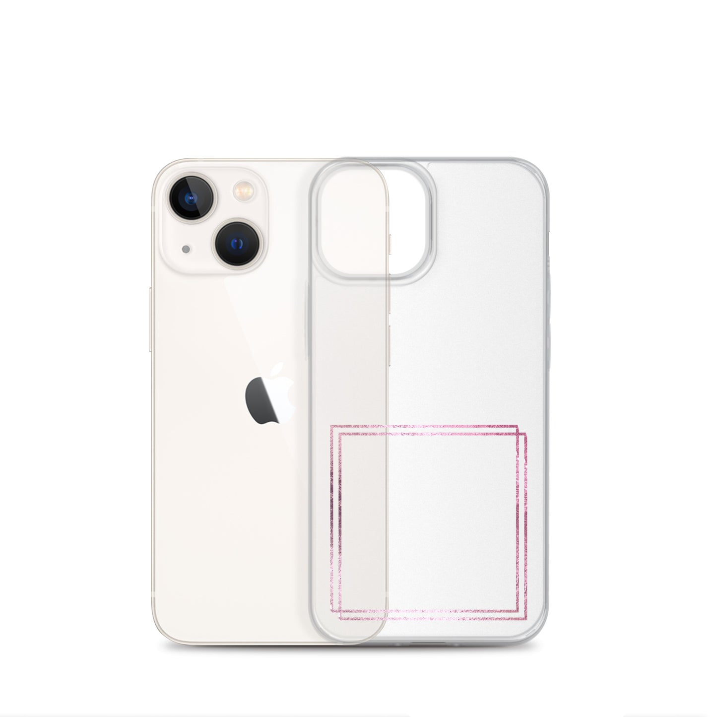 箔押し風フレーム(pink)iPhoneケース
