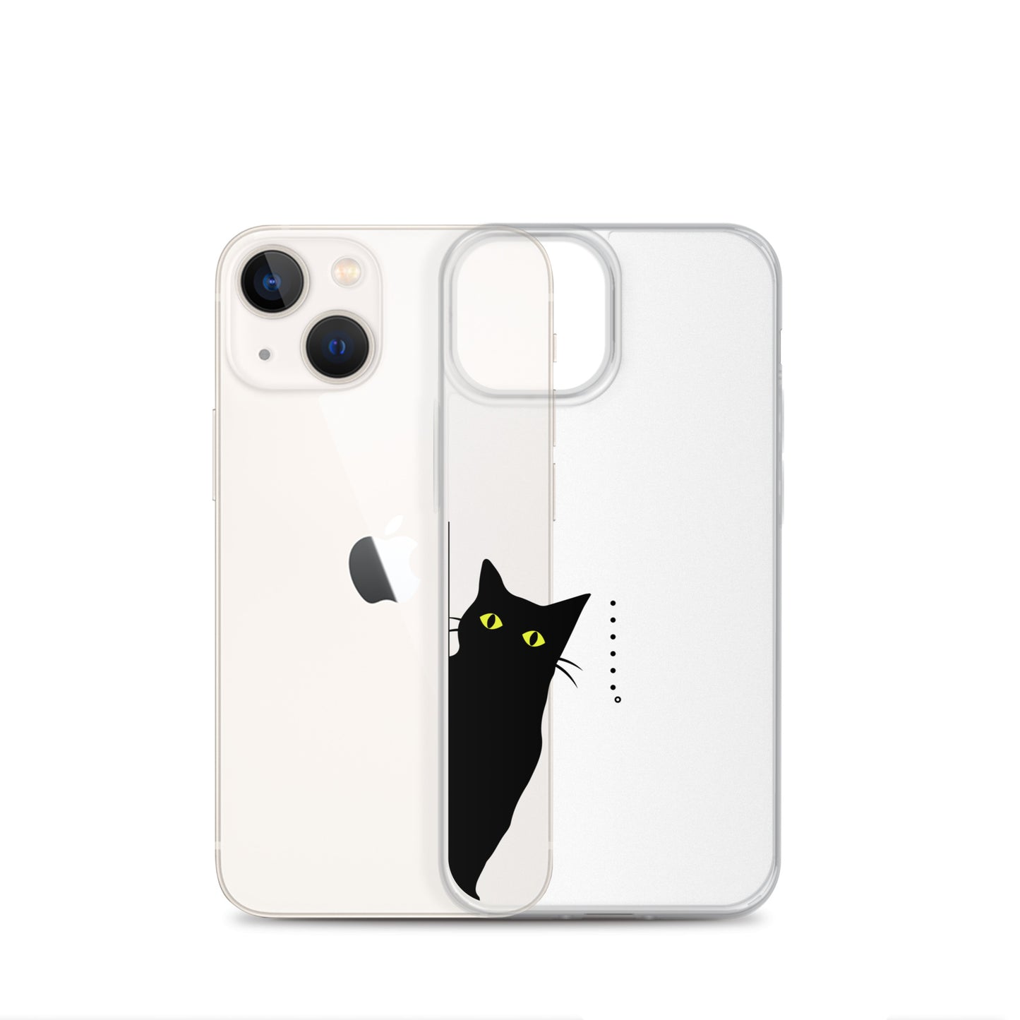 覗き見キャットiPhoneケース(黒猫)