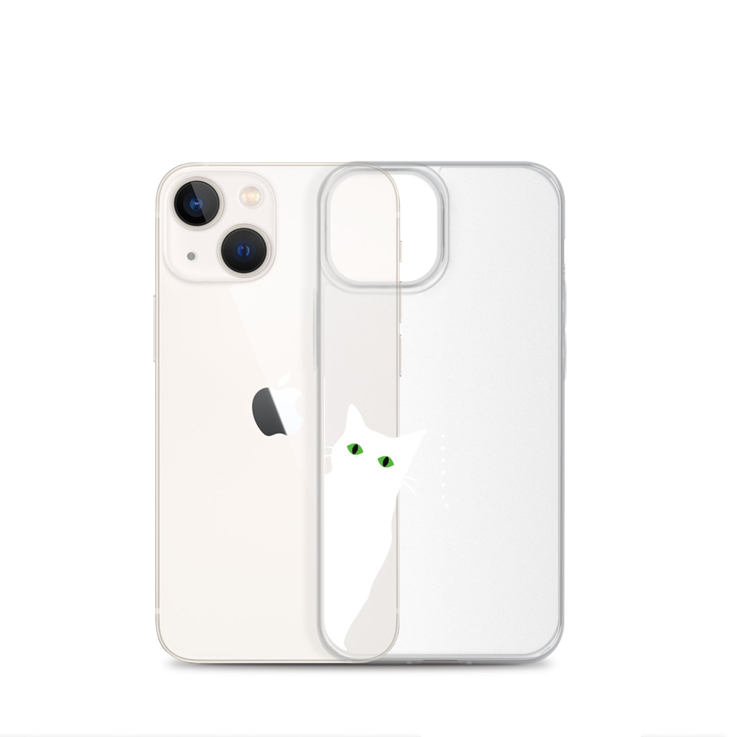 覗き見キャットiPhoneケース(白猫)