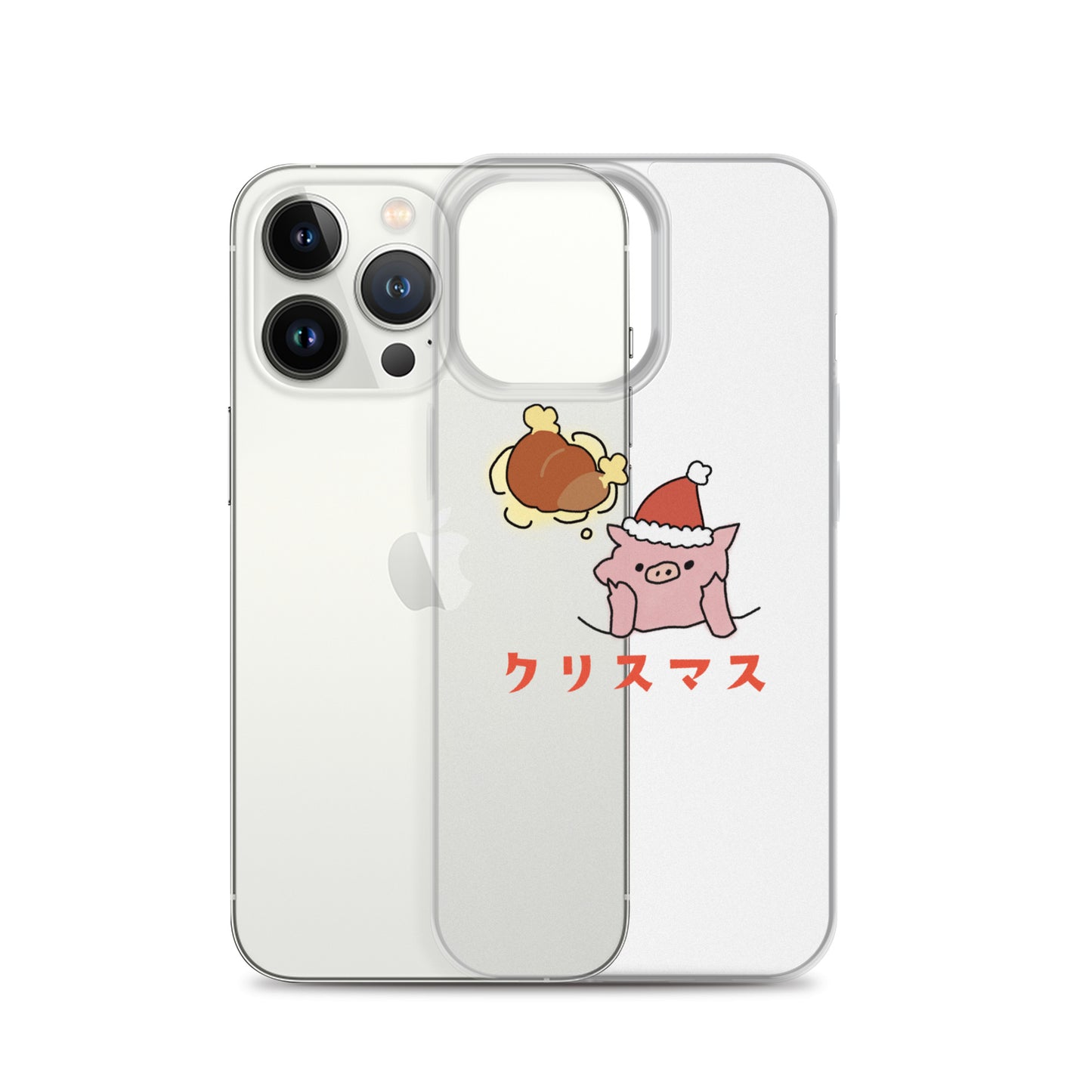 とんかつブタのクリスマス iPhoneケース