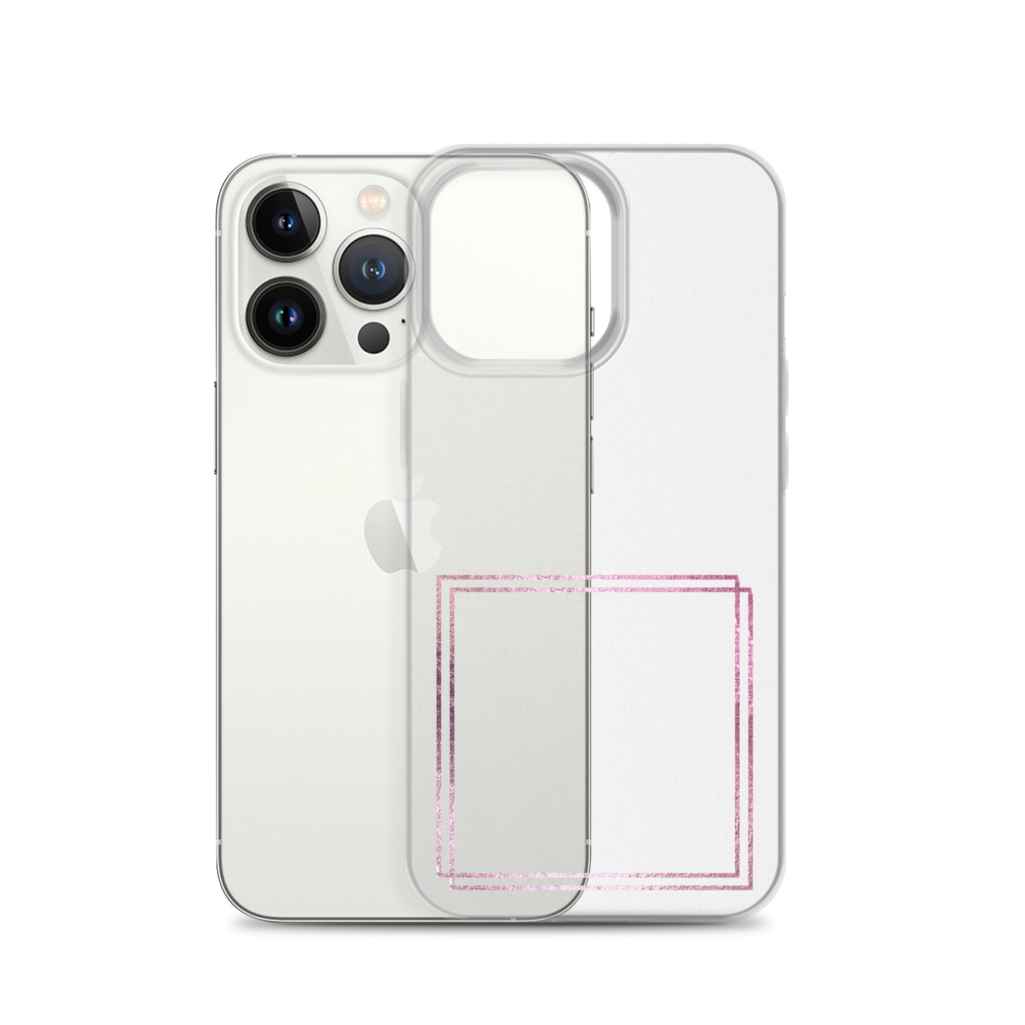箔押し風フレーム(pink)iPhoneケース