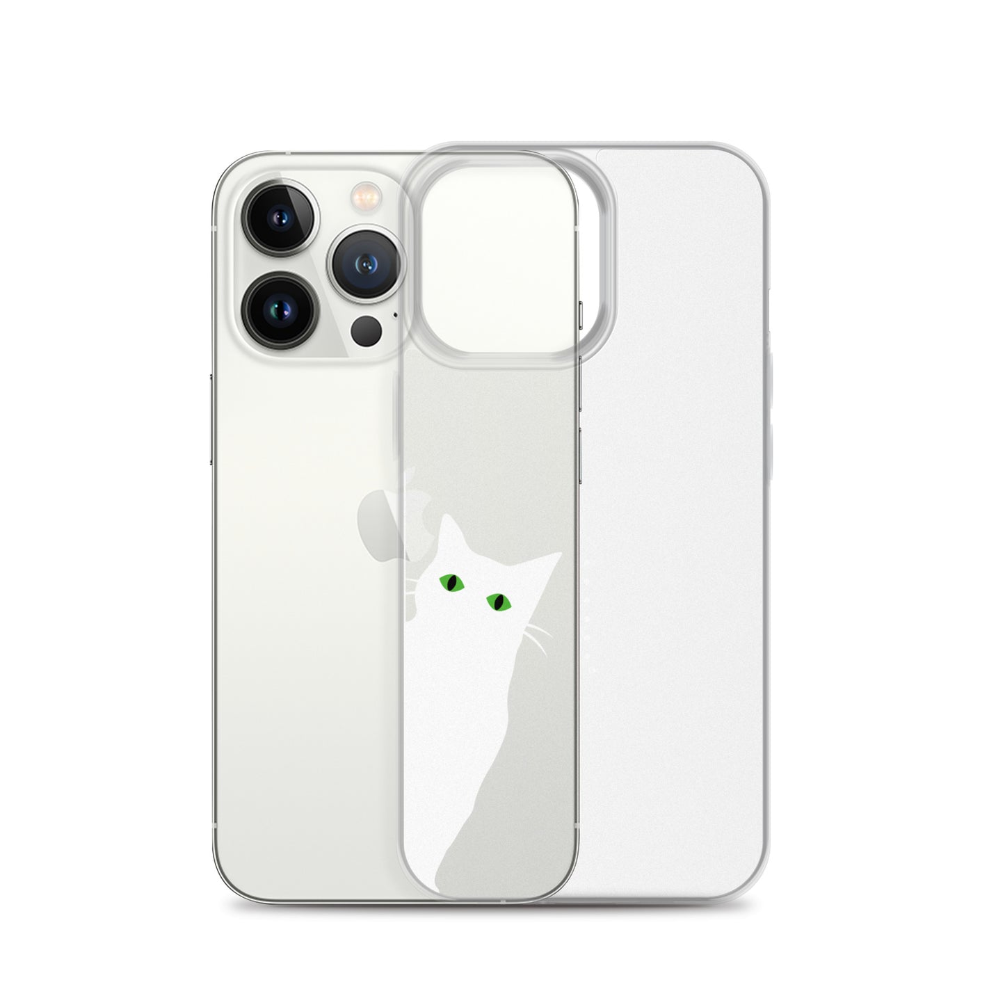 覗き見キャットiPhoneケース(白猫)