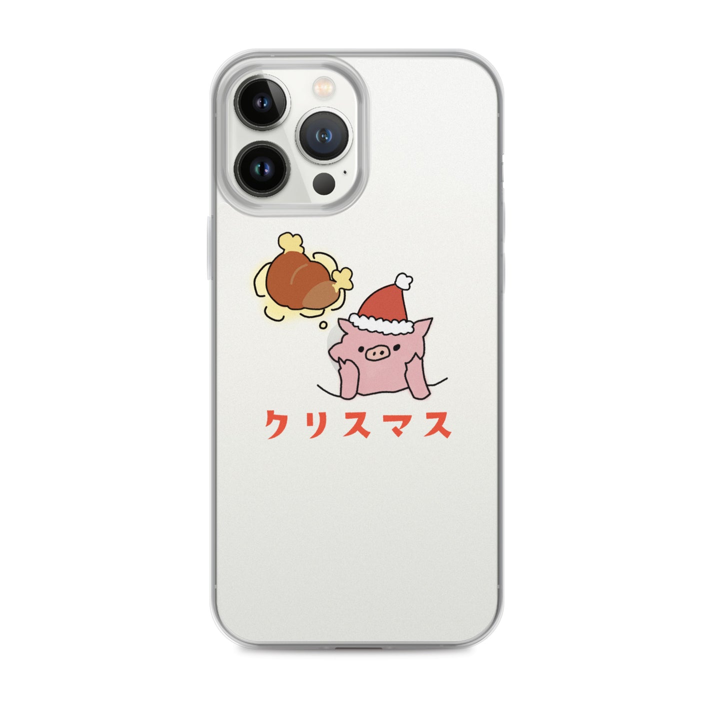とんかつブタのクリスマス iPhoneケース