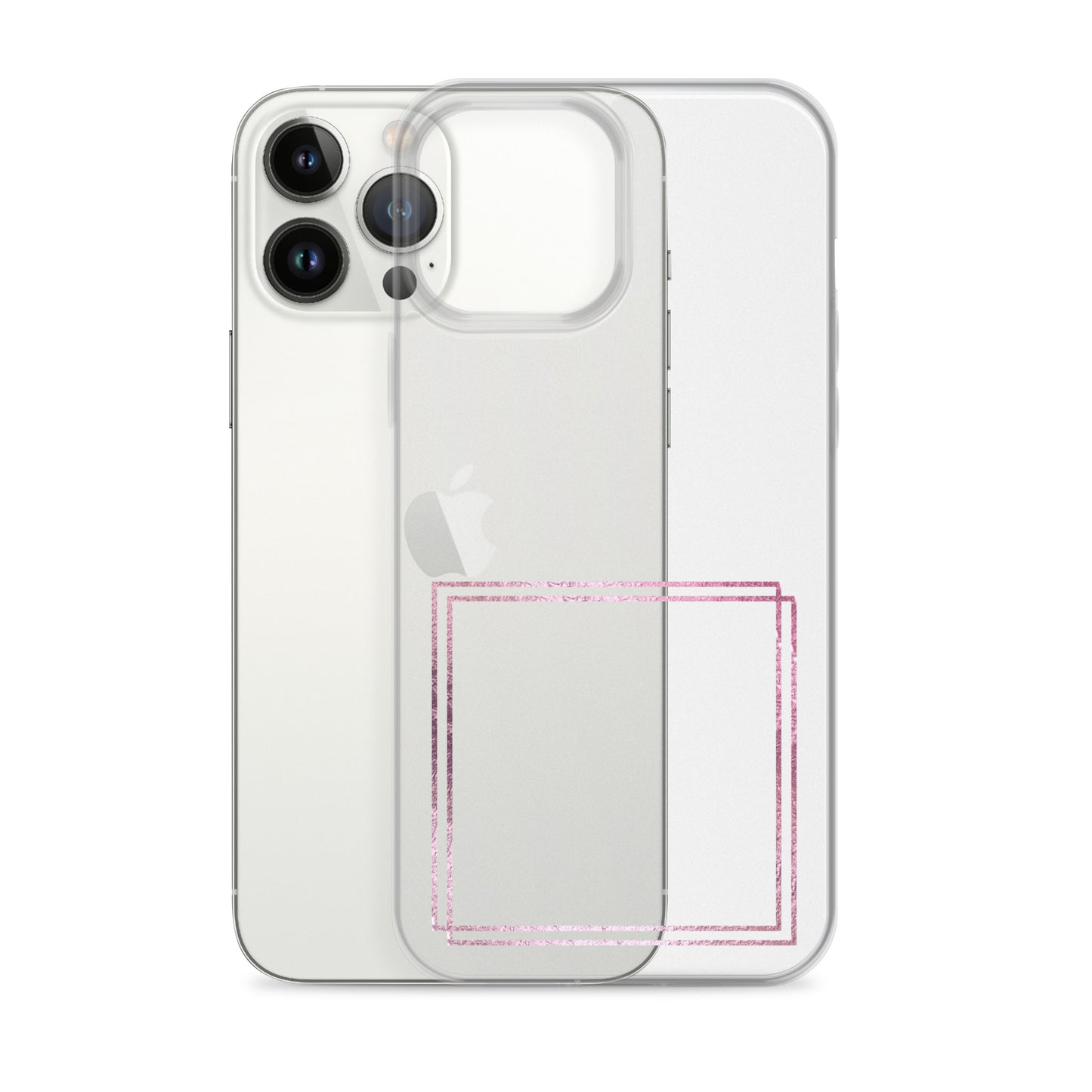 箔押し風フレーム(pink)iPhoneケース