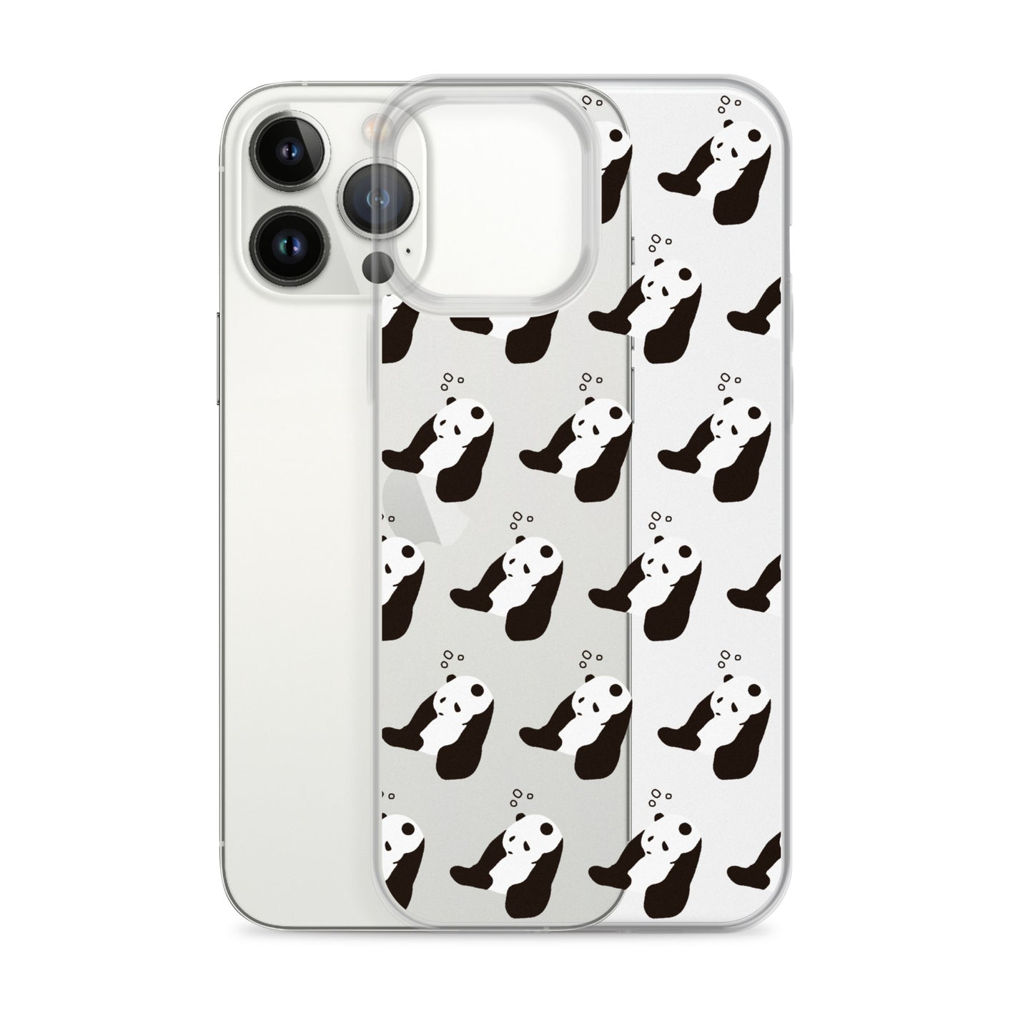 パンダ 眠たい iPhoneケース(斜め)