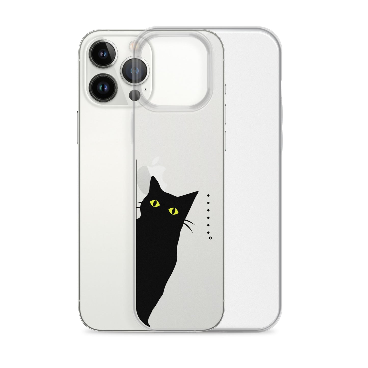 覗き見キャットiPhoneケース(黒猫)