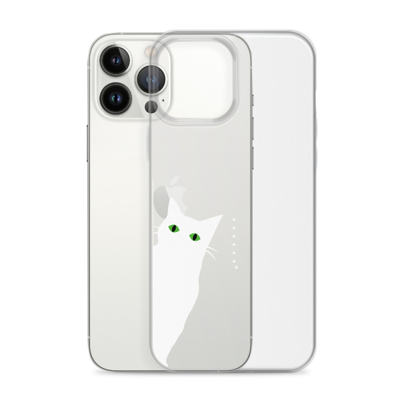 覗き見キャットiPhoneケース(白猫)