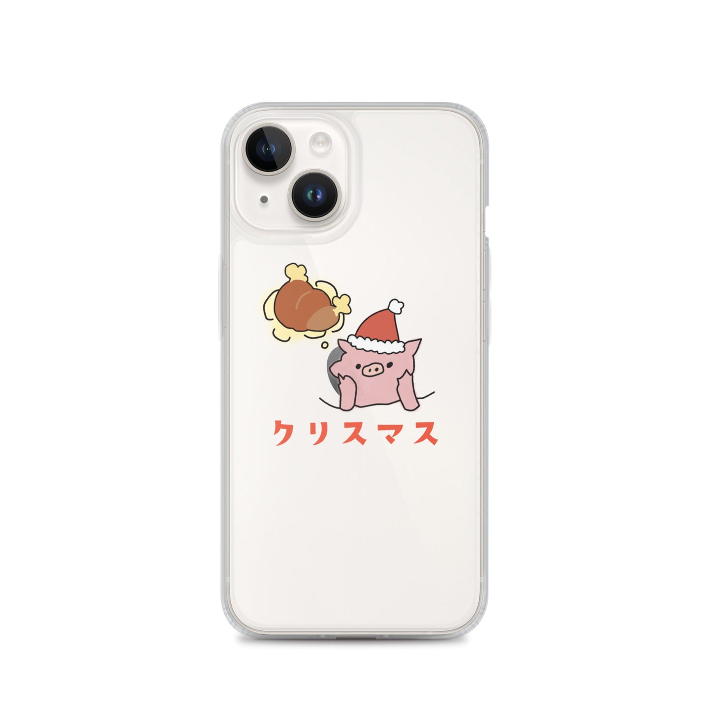 とんかつブタのクリスマス iPhoneケース