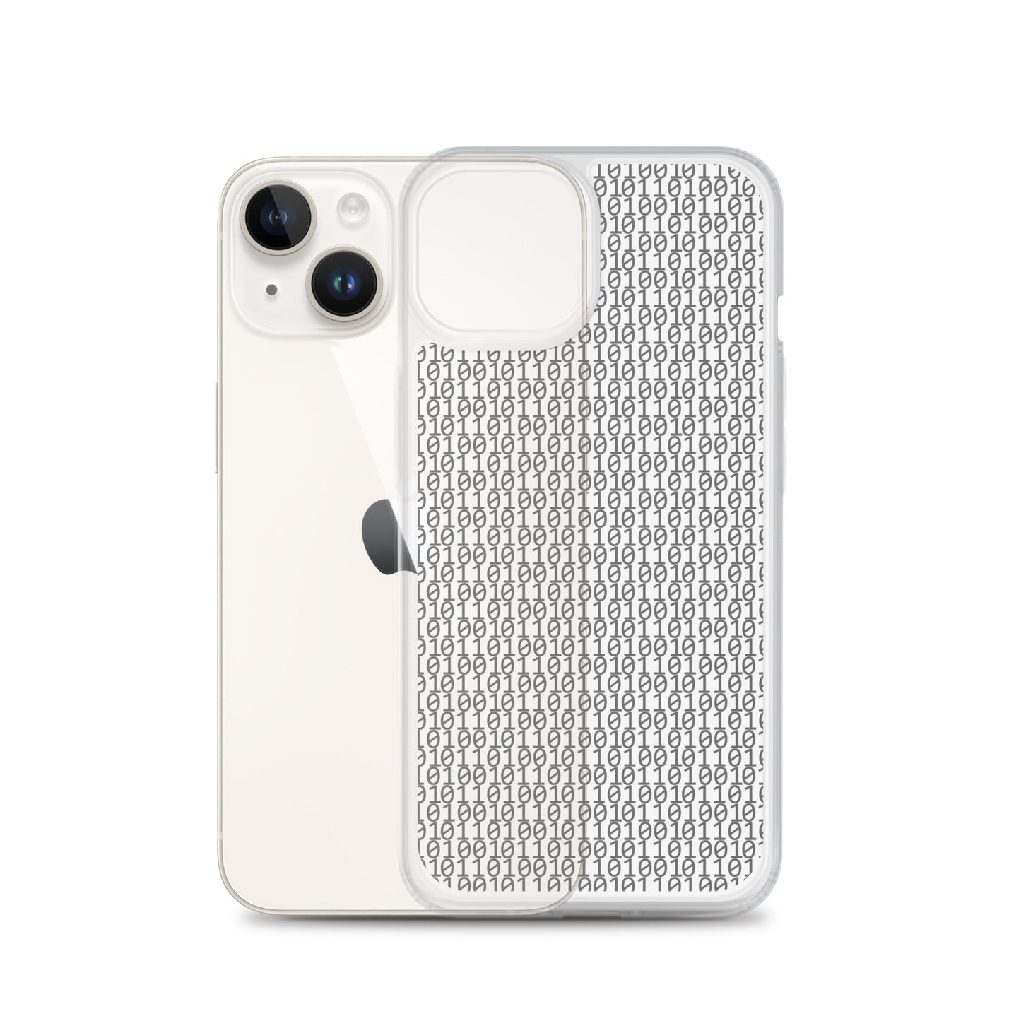物質をデジタル出力すると。(カラー:クリア)2進数iPhoneケース