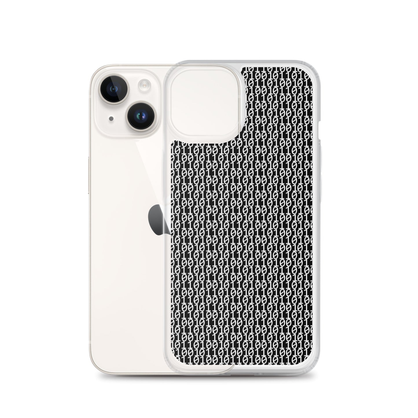 物質をデジタル出力すると。(カラー:ブラック)2進数iPhoneケース