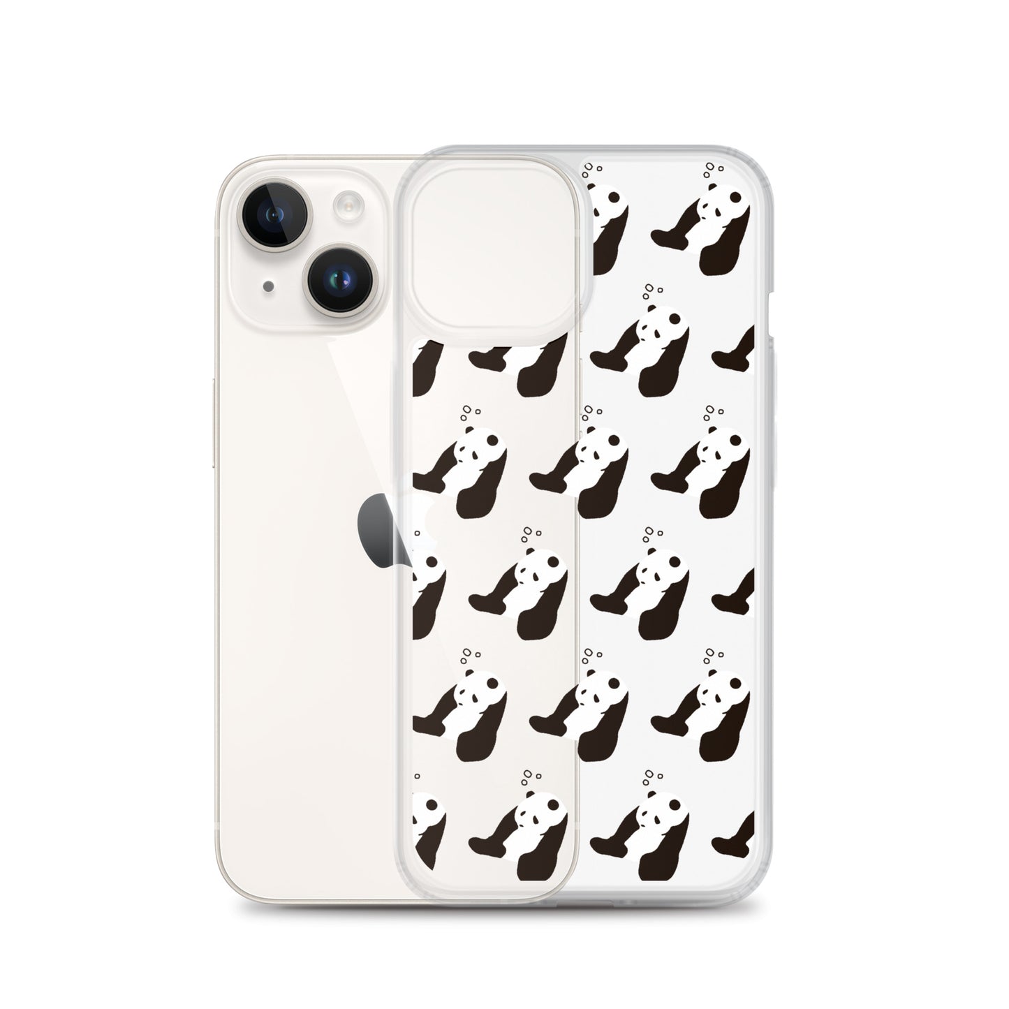 パンダ 眠たい iPhoneケース(斜め)