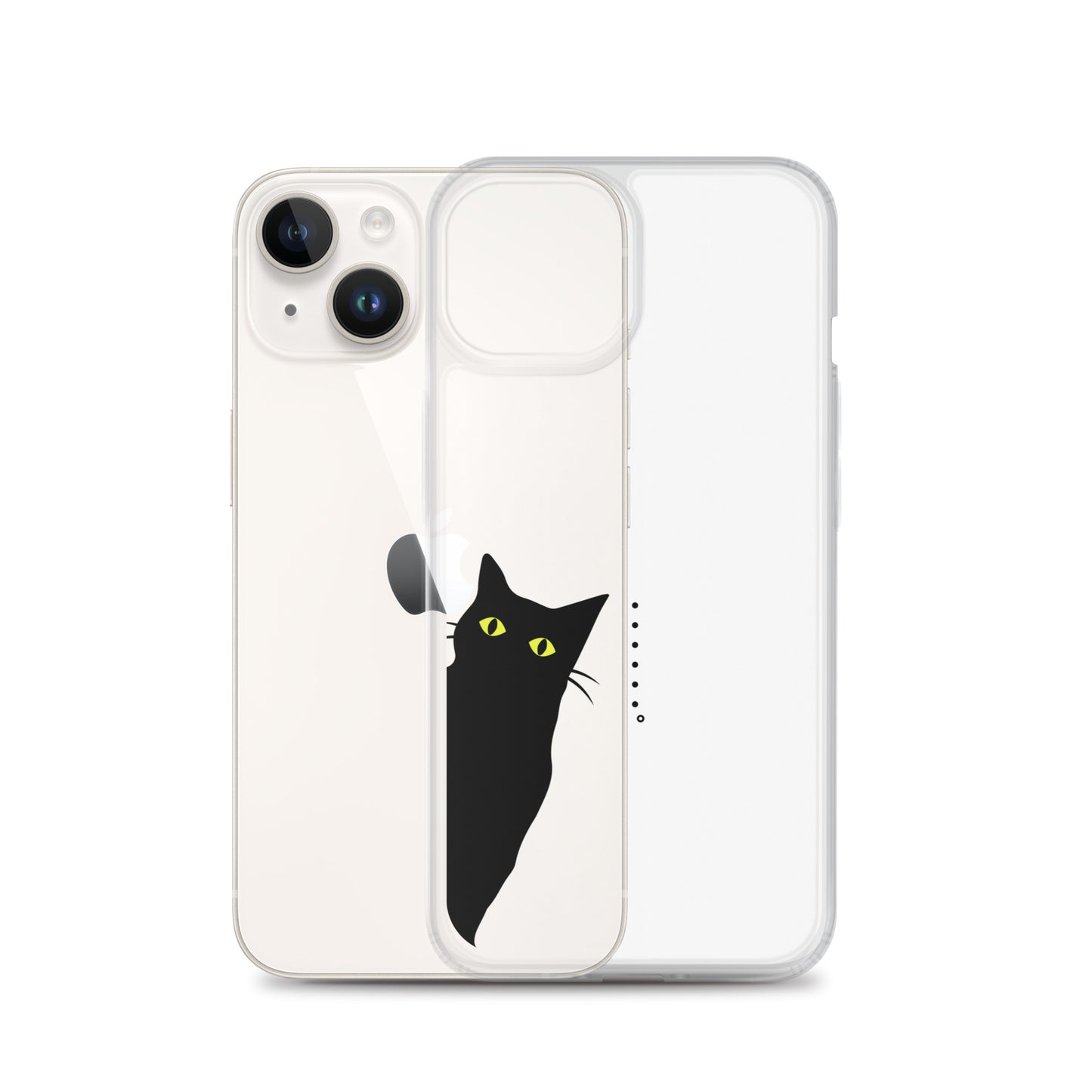 覗き見キャットiPhoneケース(黒猫)