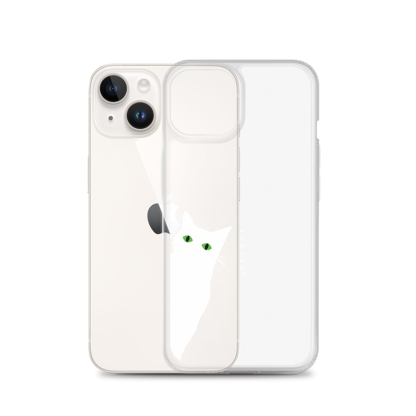 覗き見キャットiPhoneケース(白猫)